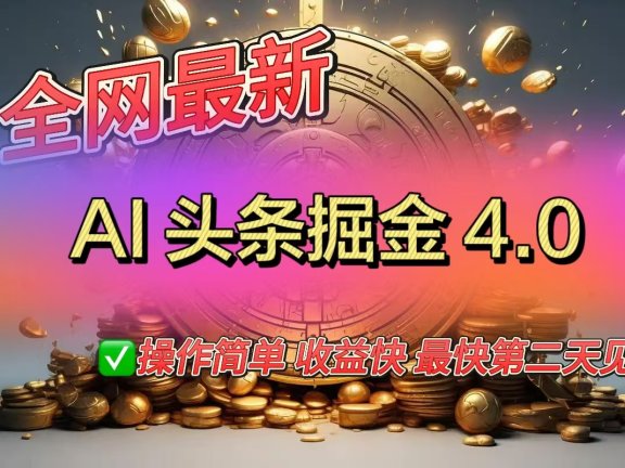 全网最新AI头条掘金4.0版，操作简单收益快